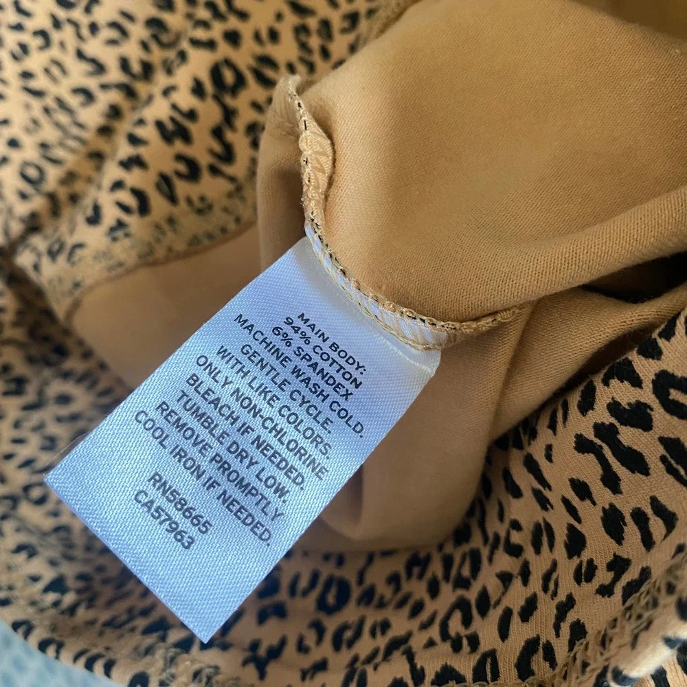 BP Nordstrom High Waist Bike Shorts In Tan Sketched Animal NEW XS